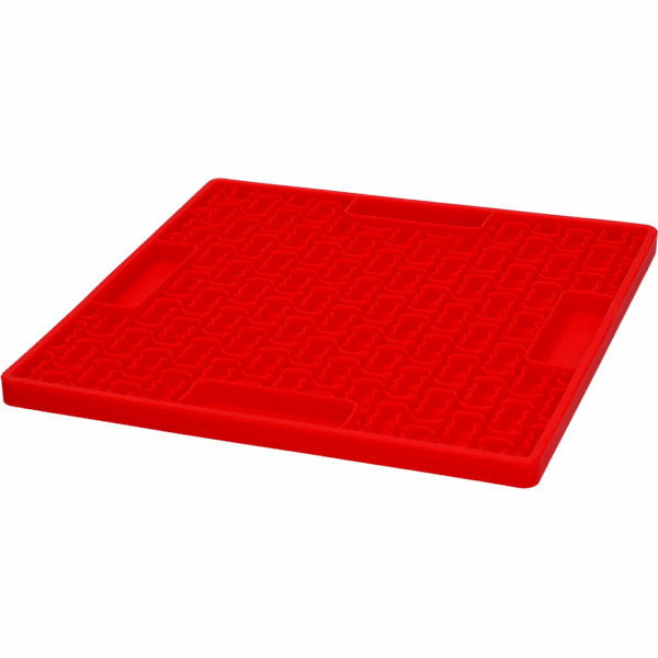 304021 Eat Slow Live Longer Lick Mat Bones Red