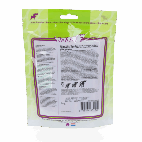 Braaaf VEGAN snack spinazie stick 80 g