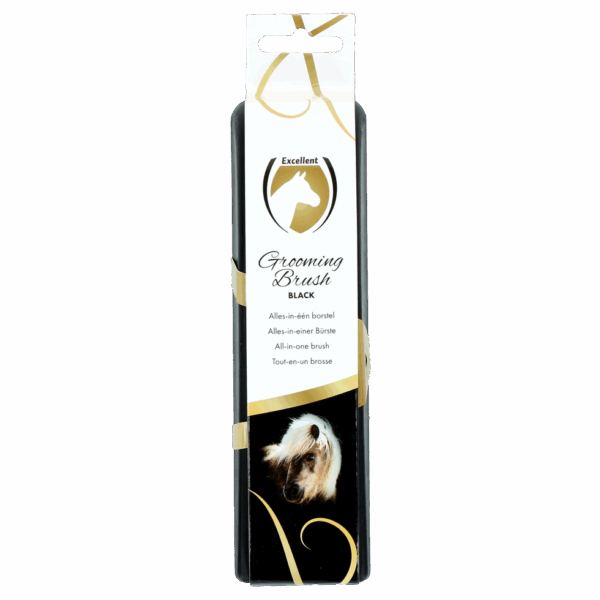 Excellent Horse Grooming Brush Medium zwart