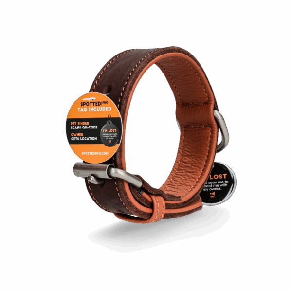 304267 Spotted! Pro Leren Halsband Bruin 2,5x40cm