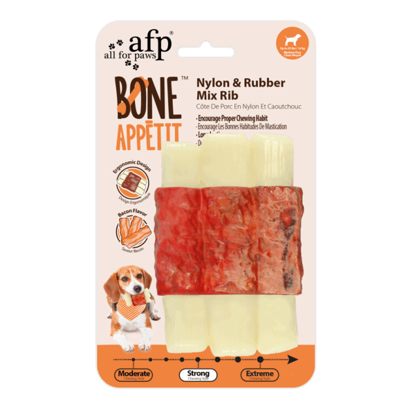 304292 AFP Bone Appetit - Nylon & Rubber Mix Rib - Bacon Flavor In