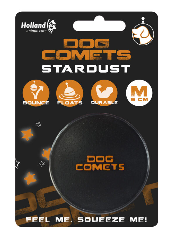 304591 Dog Comets Ball Stardust Zwart/Oranje M