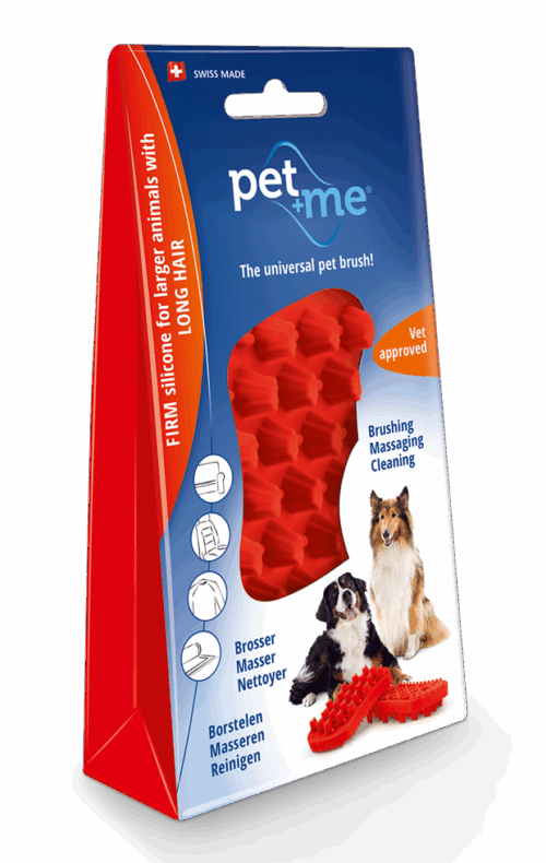 304864 Pet+Me Dog Long Hair Brush Red