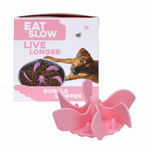 305385 Eat Slow Live Longer Gobble Stopper M Pink