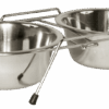 RVS Voerbak Twin Feeder 2 x 450 ml