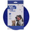 305650 Eat Slow Live Longer Lick Mat Voetbal Blauw