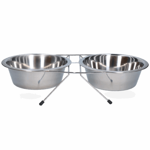 306007 Voer en drinkbak RVS met standaard 1,75ltr Ø 21cm