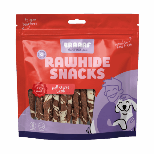 Braaaf Roll sticks 12 cm lam en vis