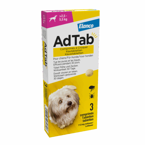 Adtab kauwtablet voor honden (>2,5 - 5,5 kg) 3 tabletten