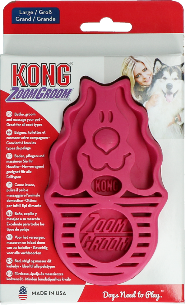 KONG ZoomGroom Rassberry Large