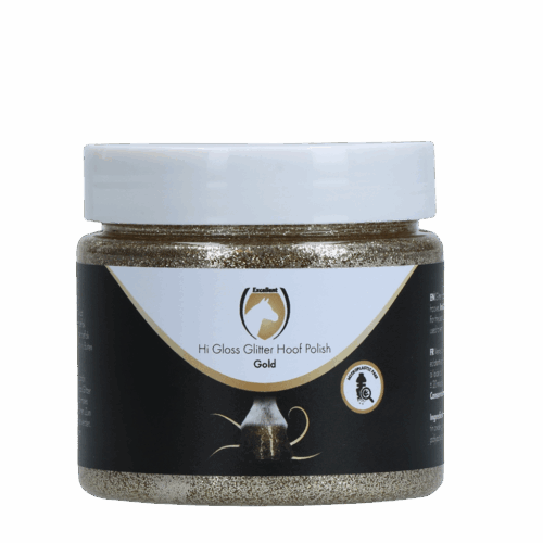 306368 Excellent Horse Hi Gloss Glitter Hoof Polish Gold 150 ml