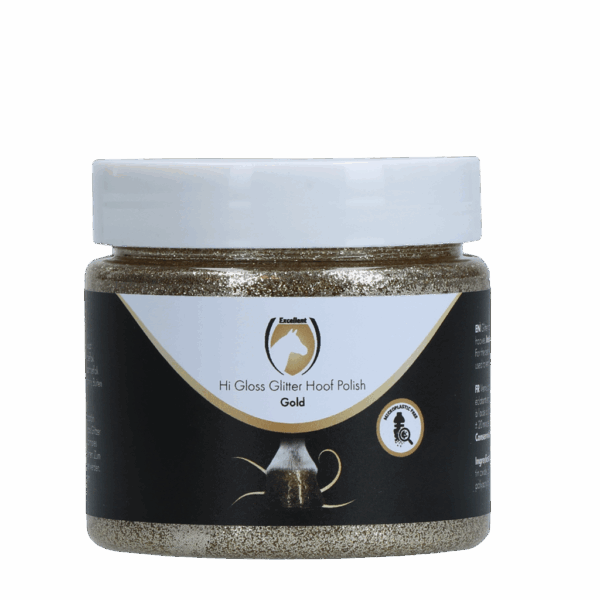 306368 Excellent Horse Hi Gloss Glitter Hoof Polish Gold 150 ml