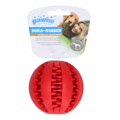 306747 Pawise Dog rubber ball 7.5cm,red