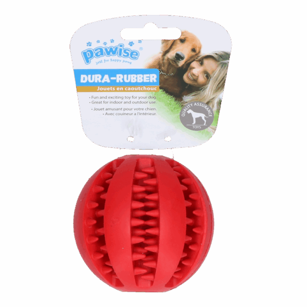 Pawise Dog rubber ball 7.5cm,red