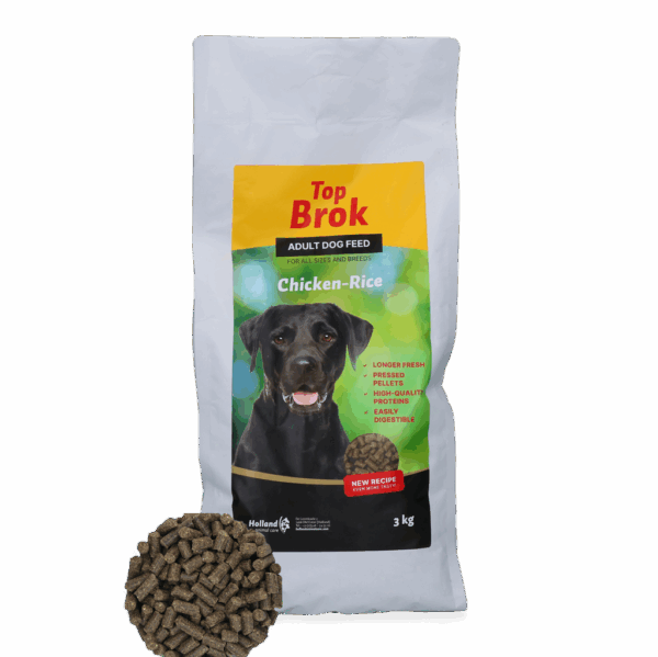 Topbrok kip/rijst geperst 'For all dogs'