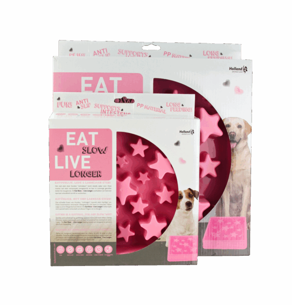 306802 Eat Slow Live Longer Star Pink S
