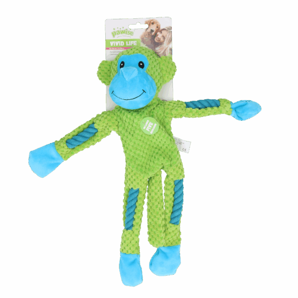 307027 Pawise Rope leg Monkey w/multi Squeaker