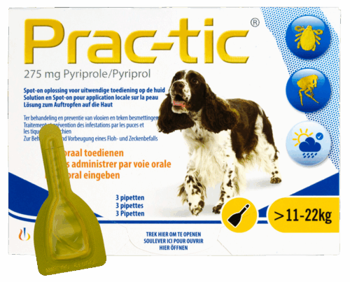 307071 Prac-Tic 275 mg Teek&Vlo (11-22 kg) 3 pipet