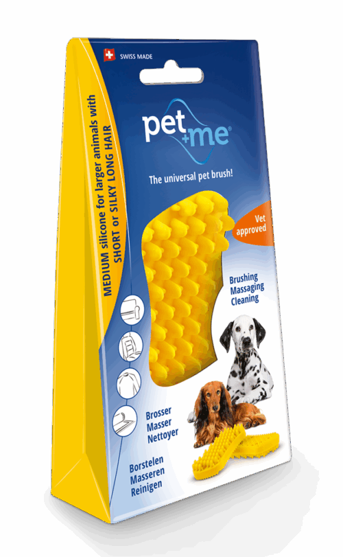 307077 Pet+Me Dog Short Hair Brush Yellow