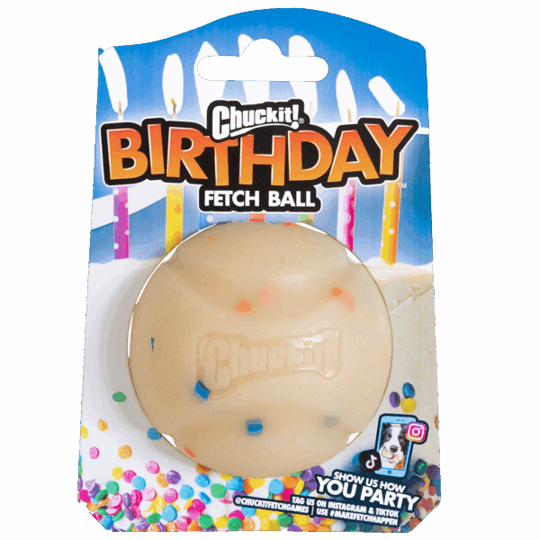 307219 Chuckit Birthday fetch ball md 1pk