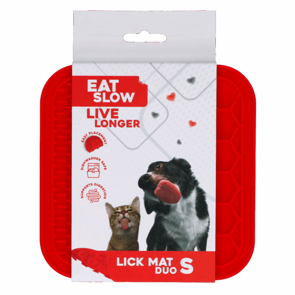 Eat Slow Live Longer Lick Mat Duo S Red