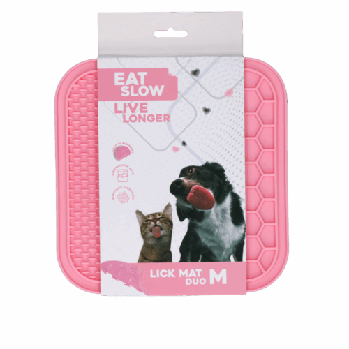 307813 Eat Slow Live Longer Lick Mat Duo M Pink