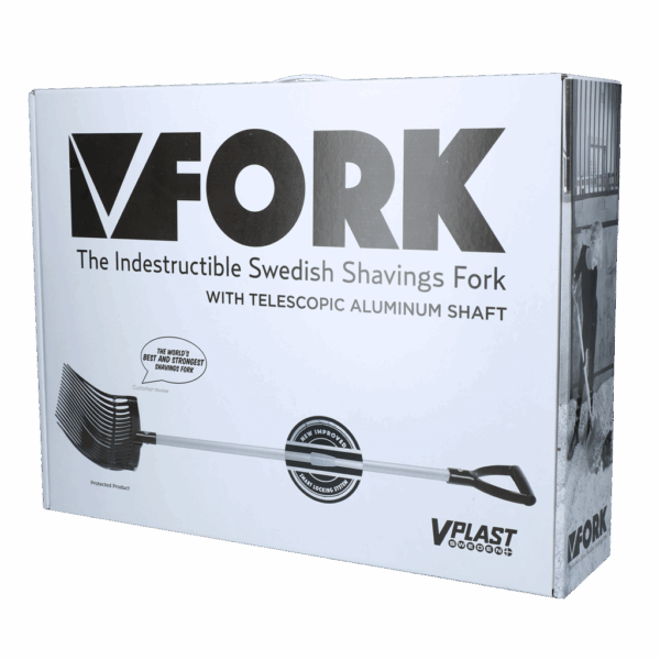 308025 Mestvork kunststof zwart met alu. steel in een doos