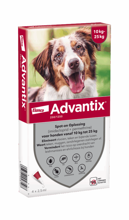 Advantix 250/1250 Hond (10 tot 25kg) 4P