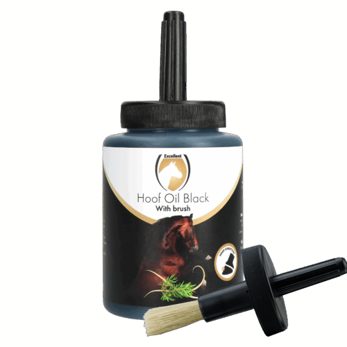 Excellent Horse Hoof Oil Black with brush 500 ml
