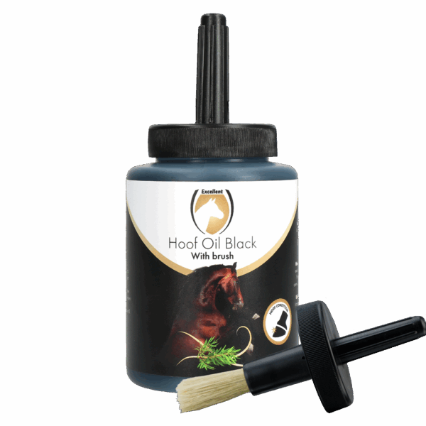 Excellent Horse Hoof Oil Black with brush 500 ml