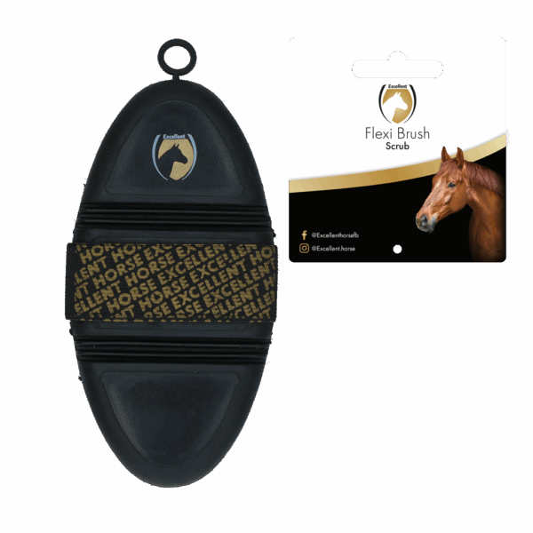 Excellent Horse Flexi Brush Scrub Black       