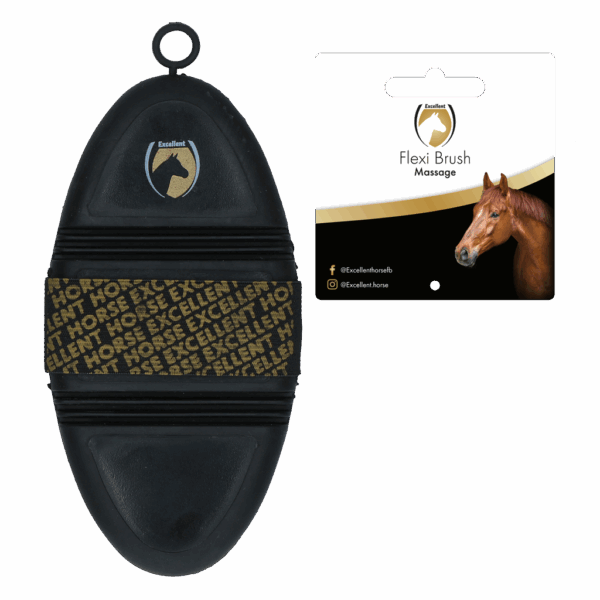 308794 Excellent Horse Flexi Brush Massage Black