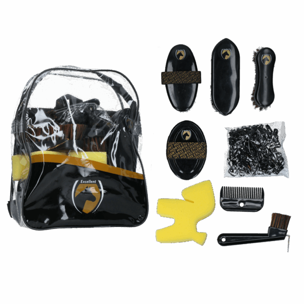 308807 Excellent Horse Grooming Set Junior Black